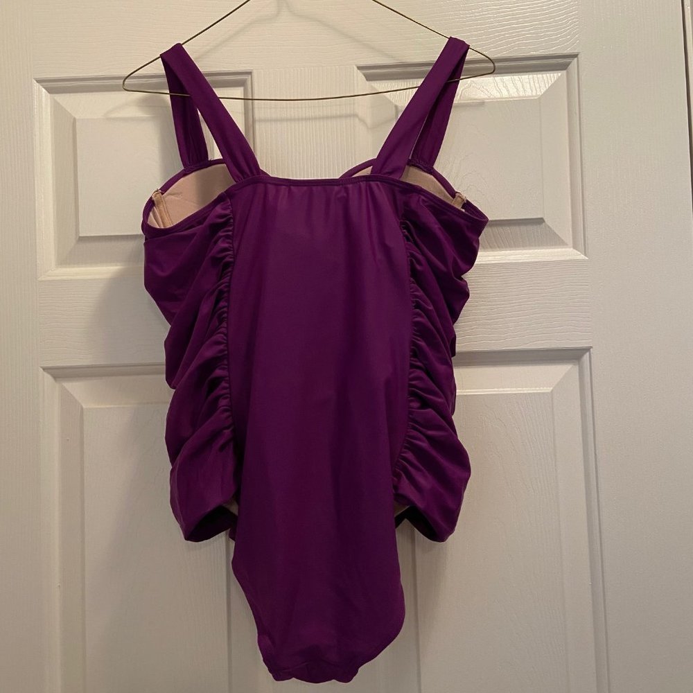 TWO SWIMSUITS FOR THE PRICE OF ONE!!     One in purple, one in green - Picture 2 of 9